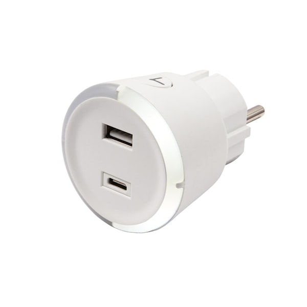 Sikkerhetstimer USB A og C Hvit CAPiDi