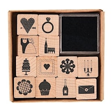 Set Stämplar Bröllop 20x20 mm 12 st
