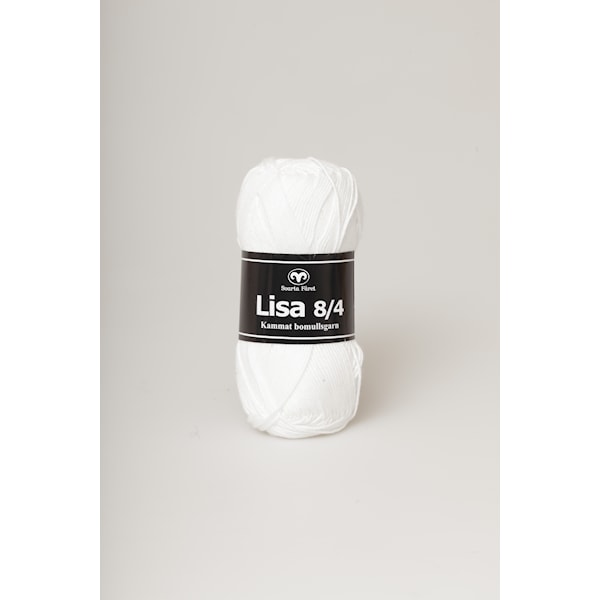 Svarta Fåret Lisa 8/4 Garn Bomull 50g vit 04