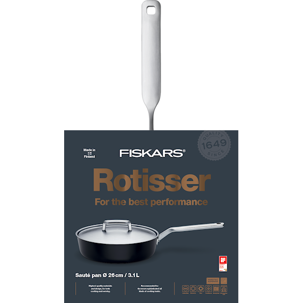 Fiskars rödisser Traktörpanna med Lock 26 cm Svart - stekkärl Fiskars rödisser Traktörpanna med Lock 26 cm Svart - stekkärl