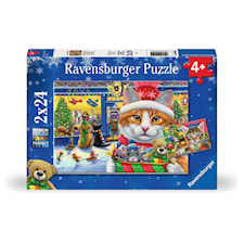 Christmas Kitties Pussel 2x24 Bitar, Ravensburger