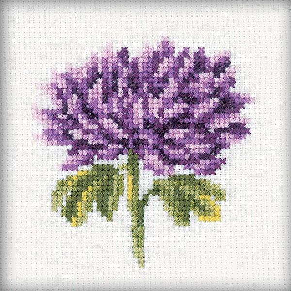 Broderisett med krysantemum 10x10 cm RTO