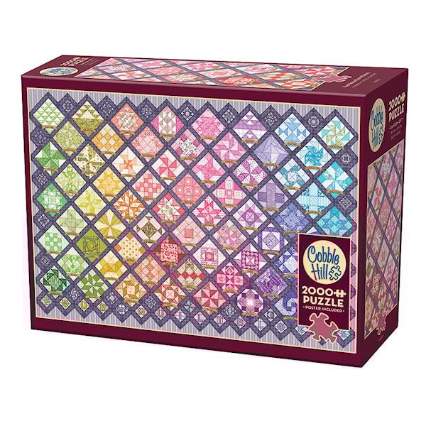 Pussel Four Square Quilt Blocks 2000 brikker Cobble Hill