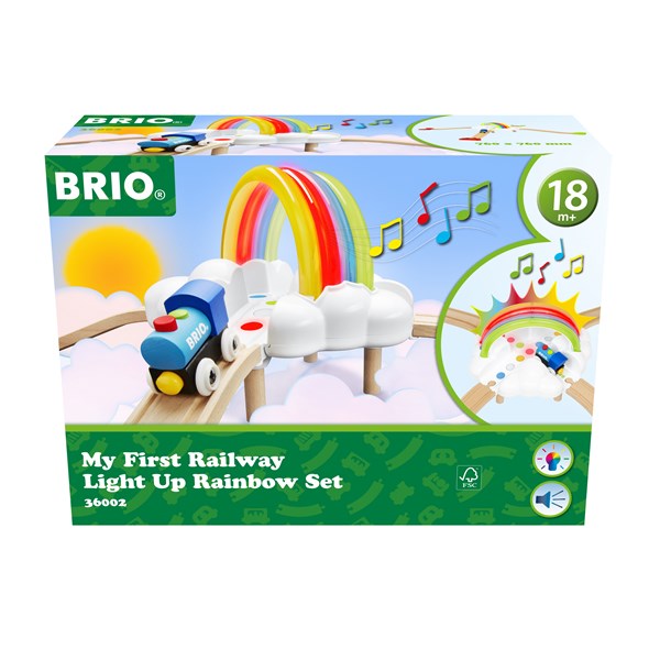 My First Railway Light Up Rainbow Set med Ljus, BRIO®