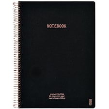 Anteckningsbok A4 Rutat Premium Black KOZO