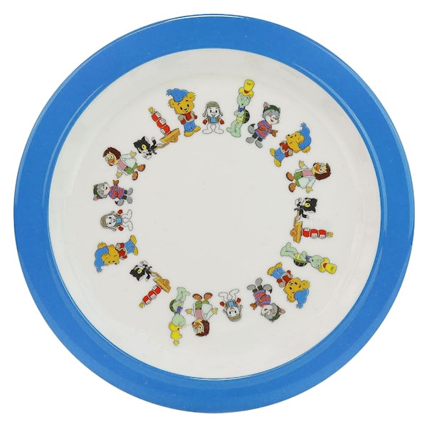 Rätt Start Flat tallrik med halkskydd, Bamse Vulkanön