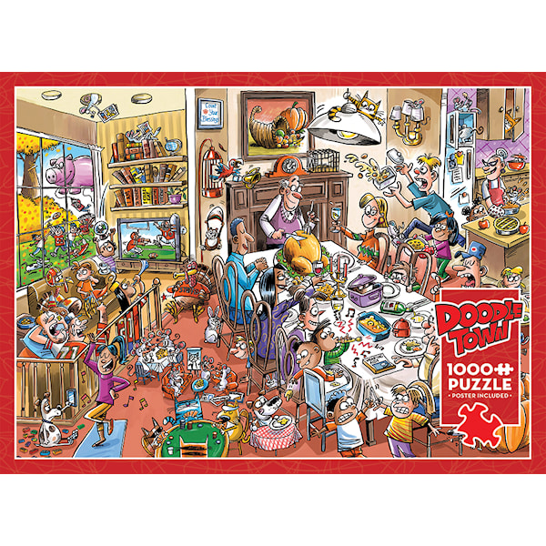 Puslespill DoodleTown: Thanksgiving Togetherness 1000 brikker, Cobble Hill