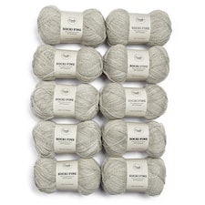 10-pk Socki Fine Ensfarget Garn 100 g Light Grey Melange A049 Adlibris