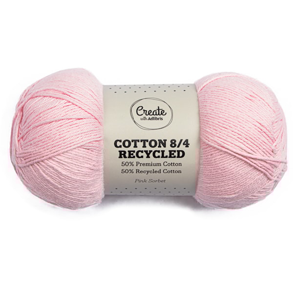 Cotton 8/4 Garn 100 g Recycled Pink Sorbet A075 Adlibris