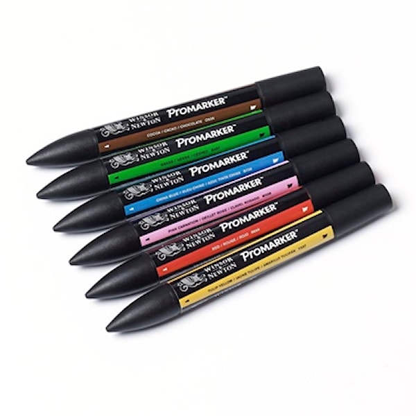 Markørpenn Winsor & Newton BrushMarker Mid Tones Sett 6 pack