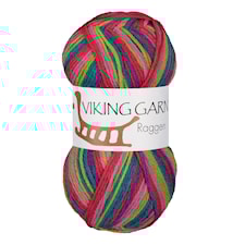 Raggen Garn Ullmix 150 g Multi rosa/grön 738 Viking Garn