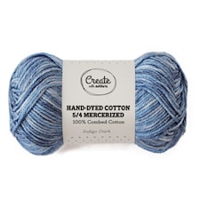 Adlibris Cotton 5/4 Hand-dyed Mercerized 50g Indigo light A391