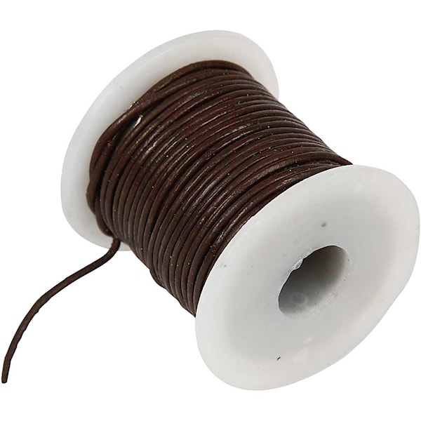 Lädersnöre 1 mm x 10 m Brun