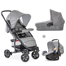 Barnevognpakke Malibu 4 Trioset Melange Grey