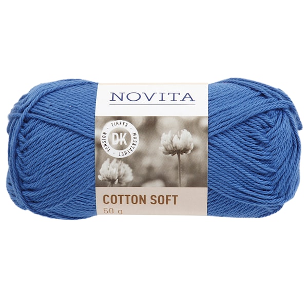 Novita Cotton Soft Bomullgarn 50 g, himmel 124