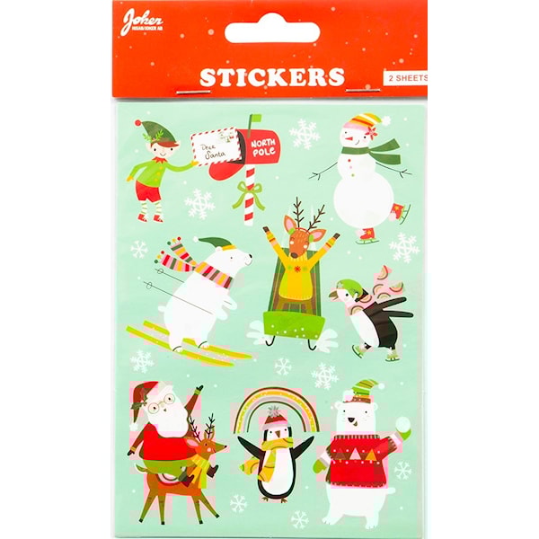 Klistermärken Julmotiv 2 ark: Klistremerker julmotiv 2 ark