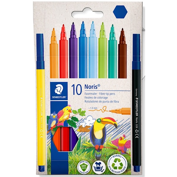 Noris fiberpenner 10 stk Etui Staedtler
