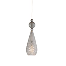 Ebb & Flow Smykke Taklampa D: 12,5 H: 40 Crystal/Smokey Grey Ball