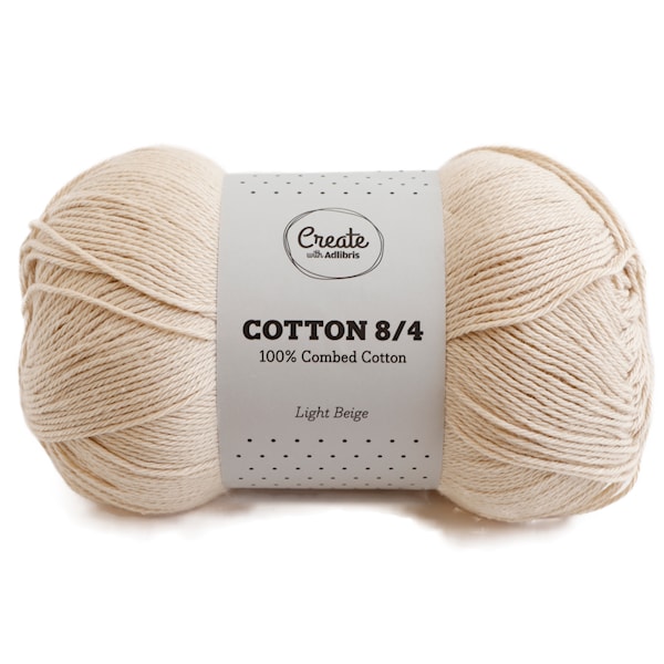 Adlibris Cotton 8/4 Garn 100g Light Beige A175