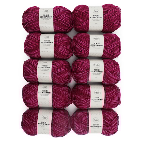 10 kpl Adlibris Socki Stonewash 100g Ruby B124