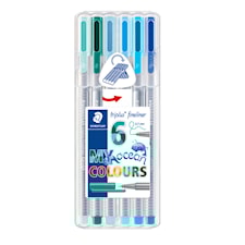 Triplus® fineliner 6 kpl, STAEDTLER-paketissa, 0,3 mm kuituterä. Ocean
