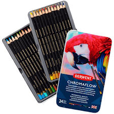 Värikynät Pehmeät Chromaflow metallirasiassa 24-pakkaus Derwent