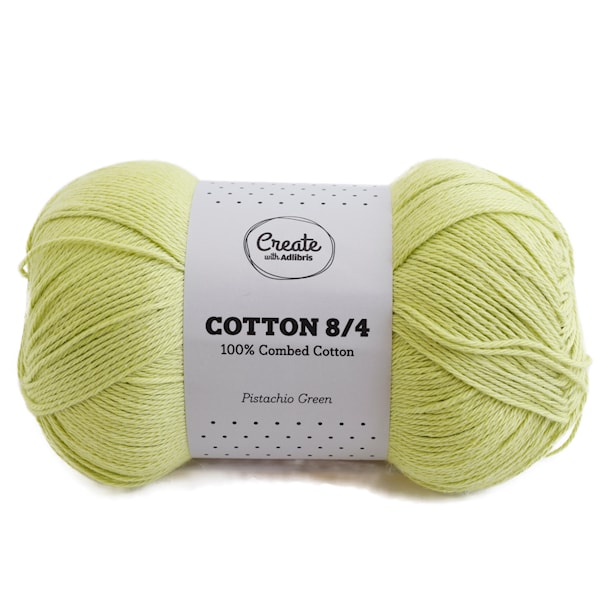 Adlibris Cotton 8/4 Garn 100g Pistachio Green A077