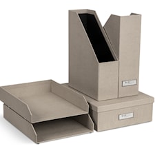 Stort förvaringsset för Kontoret Linen 5 delar Bigso Box of Sweden