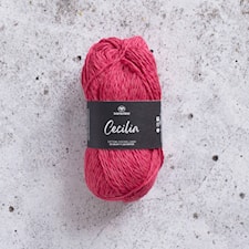 Cecilia Garn Lin- och bomullsmix 50 g hallonröd 45 Svarta Fåret