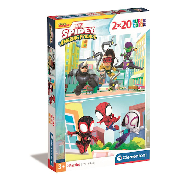 Pussel 2x20 bitar Spidey and his Amazing Friends, Clementoni