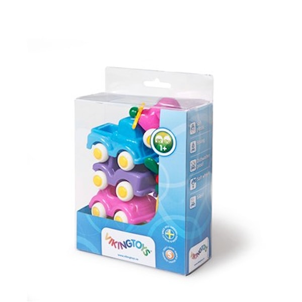 7 stk. minibiler, Pastell, Vikingtoys