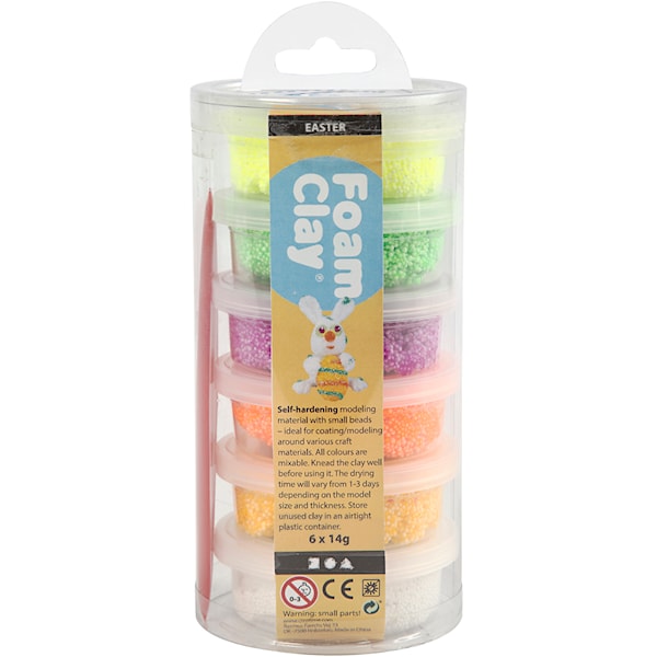 Creativ Company Foam Clay Spring Lufttørkende Leire 6-pack -  DIY & Hobbysett