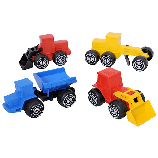 Anleggsmaskiner, 4-pack, 17-20 cm, Plasto