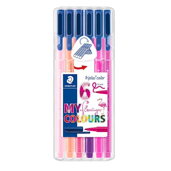 Triplus® color 6-pack, i STAEDTLER-box, 1 mm fiberspets. Flamingo