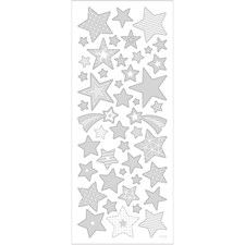 Klistermärken Stjärnor 1 ark Silver
