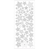 Stickers, stjerner, 10x24 cm, sølv, 1 ark