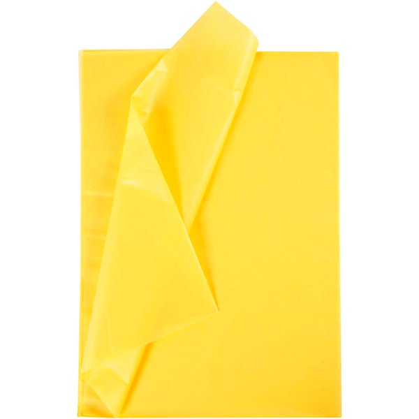 Silkkipaperi, arkki 50x70 cm, 19 g, 25 ark, keltainen