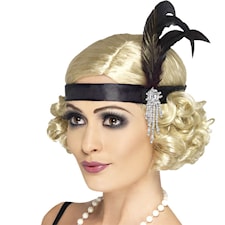 Pannband Svart 20-tal