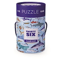 Puslespill 36 haier 100 brikker Crocodile Creek