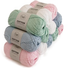 12-pack Cotton Garn 100 g Mormorsrutor Adlibris
