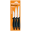 Knivsett, Grønnsakskniver, Essential, 3 deler, Svart, Fiskars