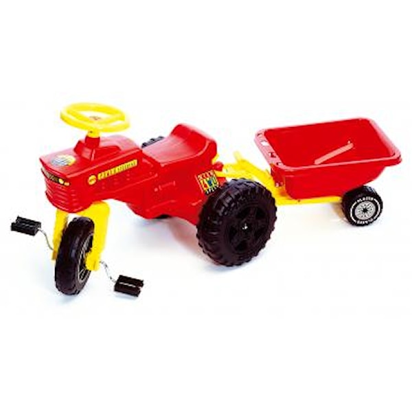 Tramptraktor med släp Röd, Plasto