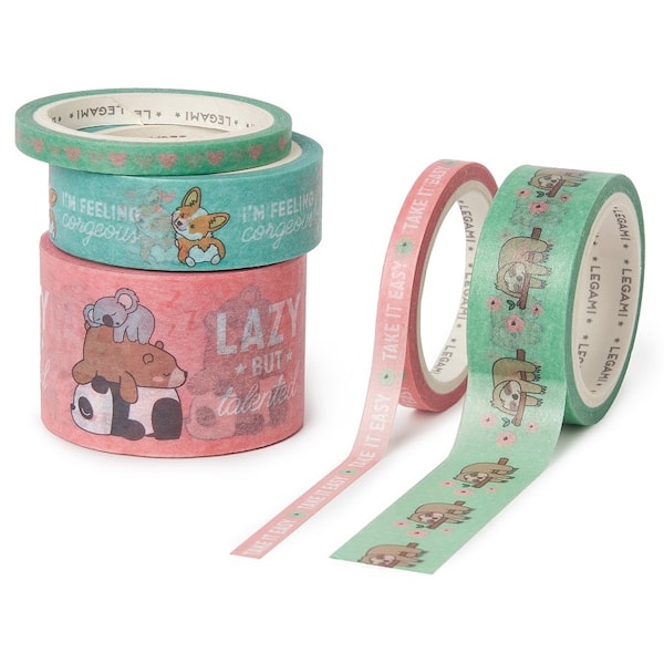 Washiteip Cute Animals 5-pack Tape by Tape Legami