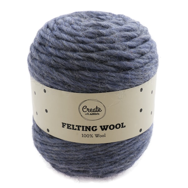 Felting Wool 100 g Adlibris (denim blue, medium grey melange + 17 andra  färger)| Adlibris