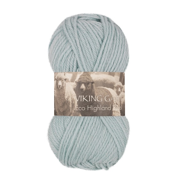 Highland Eco Wool Garn 50 g Lys petrol 228 Viking Garn
