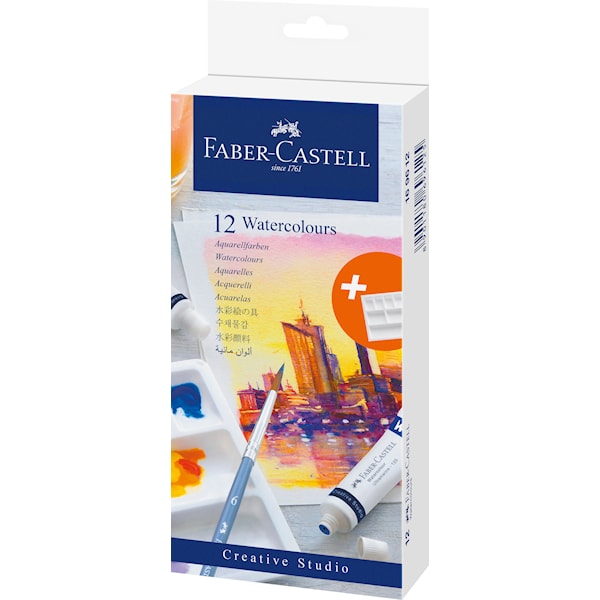 Akvarellfarger i tube 9 ml 12-pack Faber Castell