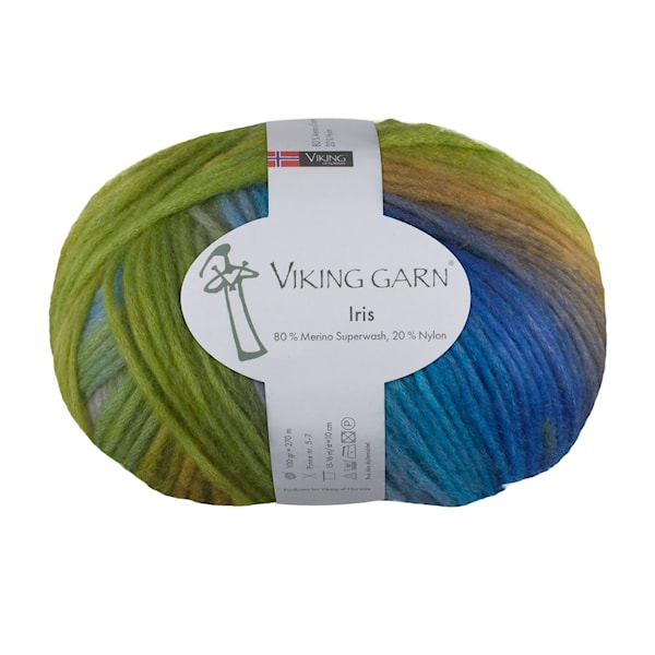 Viking Iris 100 g Multi grønn/blå 422 Viking Garn