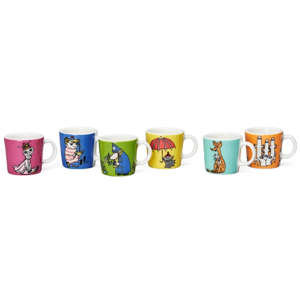 Moomin Arabia Mummi minikopper 6-pakning Tredje classic Multi