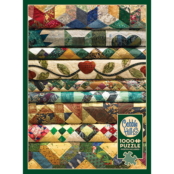 Pussel Grandma's Quilts Random Cut - 1000 bitar, Cobble Hill