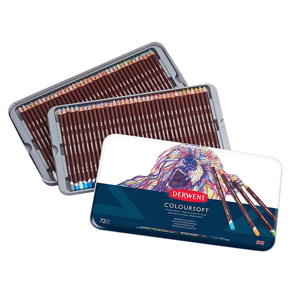Derwent Coloursoft 72 fargeblyanter i metalleske